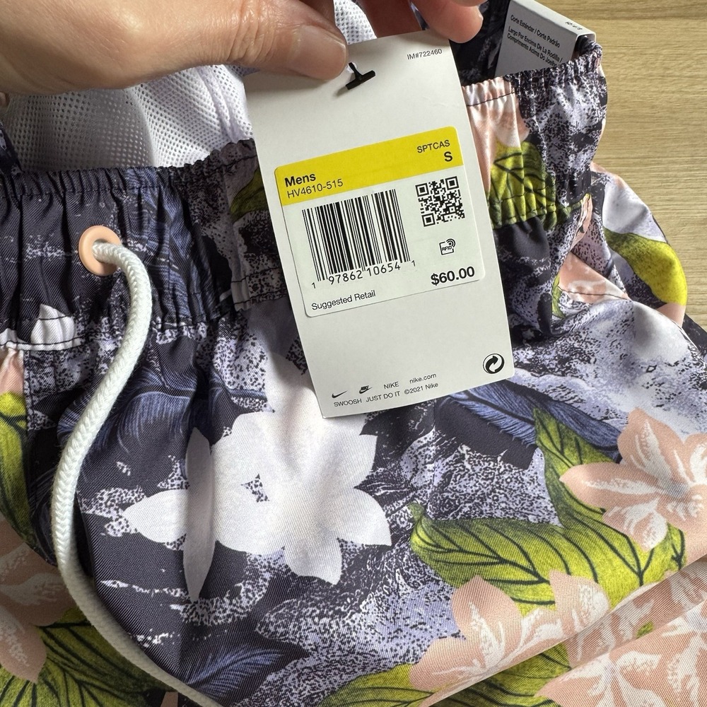 NWT Nike Original Men's Tropical Floral Print Shorts Size Small Breathable - Picture 9 of 9